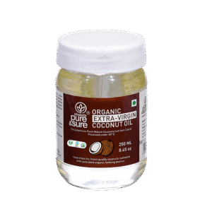 PURE & SURE ORGANIC EXTRA VIRGIN COCONUT OIL 250ML