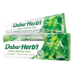 DABUR HERBAL ORAL TOOTHPASTE & BRUSH  PROTECTION  BASIL 150GM